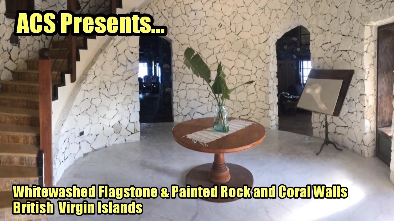 Whitewashed Coral And Rock Wall Flagstone Floor In The British