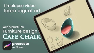 Cafe chair furniture design concept | procreate tutorial | Architectural sketches #arnivas #interior