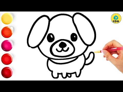 Coloring Page Outline Of Cartoon Little Dog On Flower Clearing Cute Puppy  With Butterfly Pet Coloring Book For Kids Stock Illustration - Download  Image Now - iStock