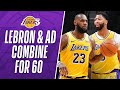 LeBron & AD Combine For 60 PTS & 22 REB To Power Lakers!