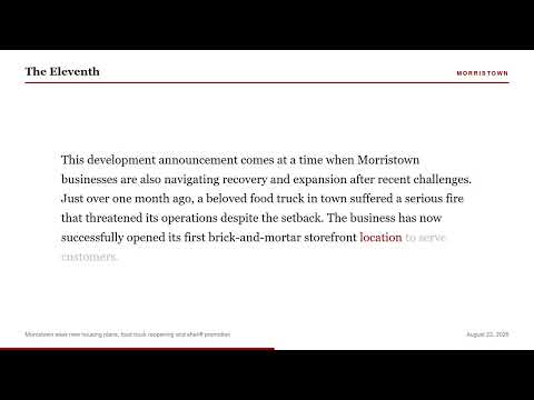 Morristown sees new housing plans, food truck reopening and sheriff promotion