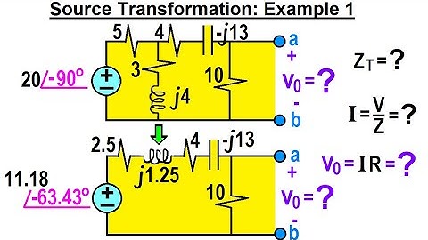 Electrical Engineering: Ch 11 AC Circuit Analysis (21 of 34) Source Transformation: Ex. 1
