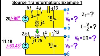 Electrical Engineering: Ch 11 AC Circuit Analysis (21 of 34) Source Transformation: Ex. 1