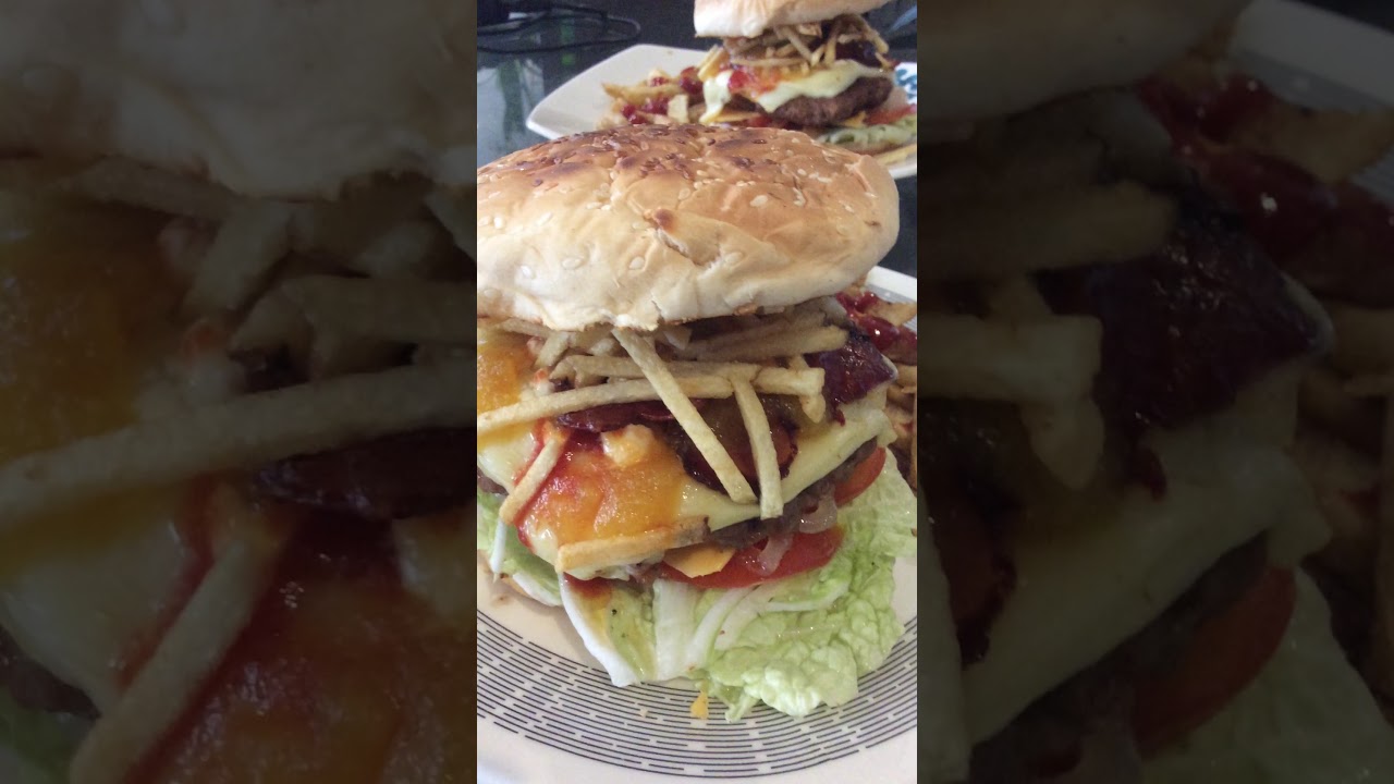 My Big Huge Homemade Hamburger - YouTube