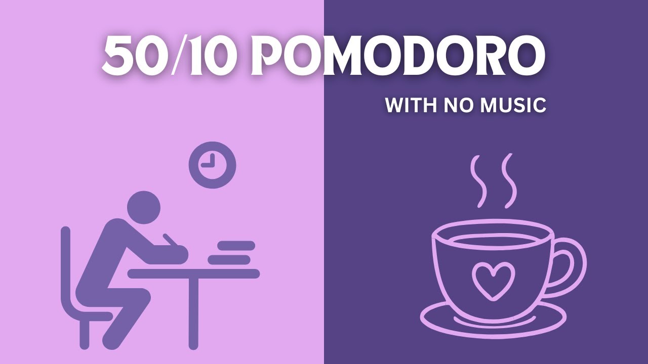 50/10 Pomodoro Timer | No Music | Deep Focus Study Session - YouTube