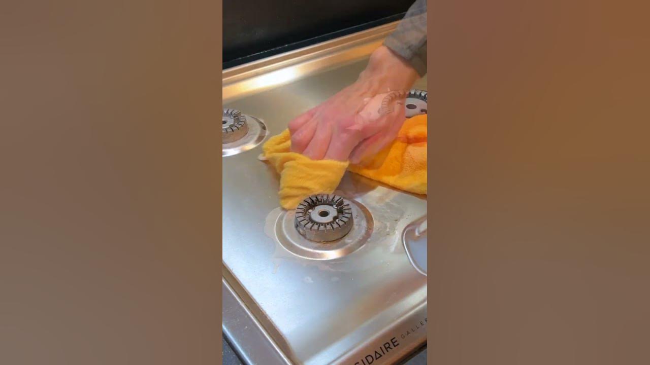 Remove Stains from Stainless Cooktop or Stovetop for 3 shorts YouTube