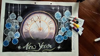Happy New Year // Easy New year painting #artzadic #painting screenshot 5