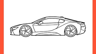 How to draw a BMW I8 step by step / drawing bmw i8 2014 car easy