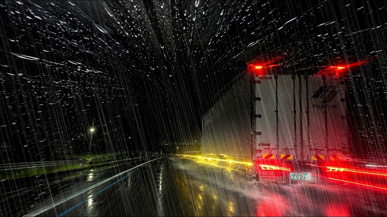 ☔️Heavy Rain Midnight Highway Drive💤 Drift into Deep Sleep😴 (Real Footage, Not AI)