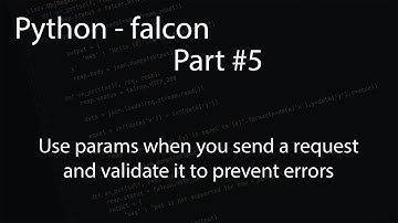 Python - Falcon - Part 5 - Learn how to use params and validate it
