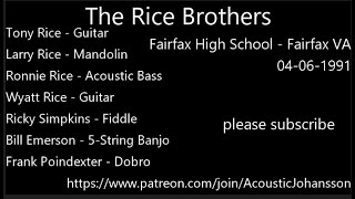 The Rice Brothers - Fairfax, Va 1991