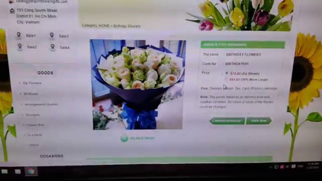 How do send flowers gifts to Saigon Hochiminh city - SaigonFlowersGifts.com