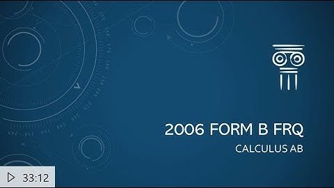 Calculus AB 2006 Form B FRQ Question 6