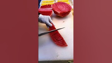 How to cut fresh watermelon with a super sharp knife #shorts