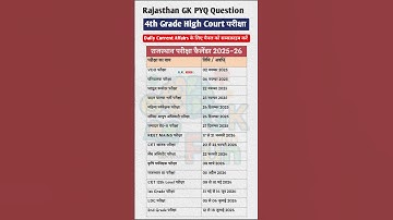 Rajasthan Highcourt bharti 2025/Highcourt D Group Exam Date/Rajasthan 4th grade classes#highcourt#gk