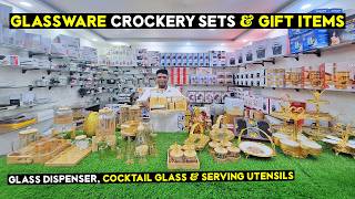 Glassware Crockery Set & Gift Item | #dispenser #mocktailglass & #servingsets | Cheapest Kitchenware