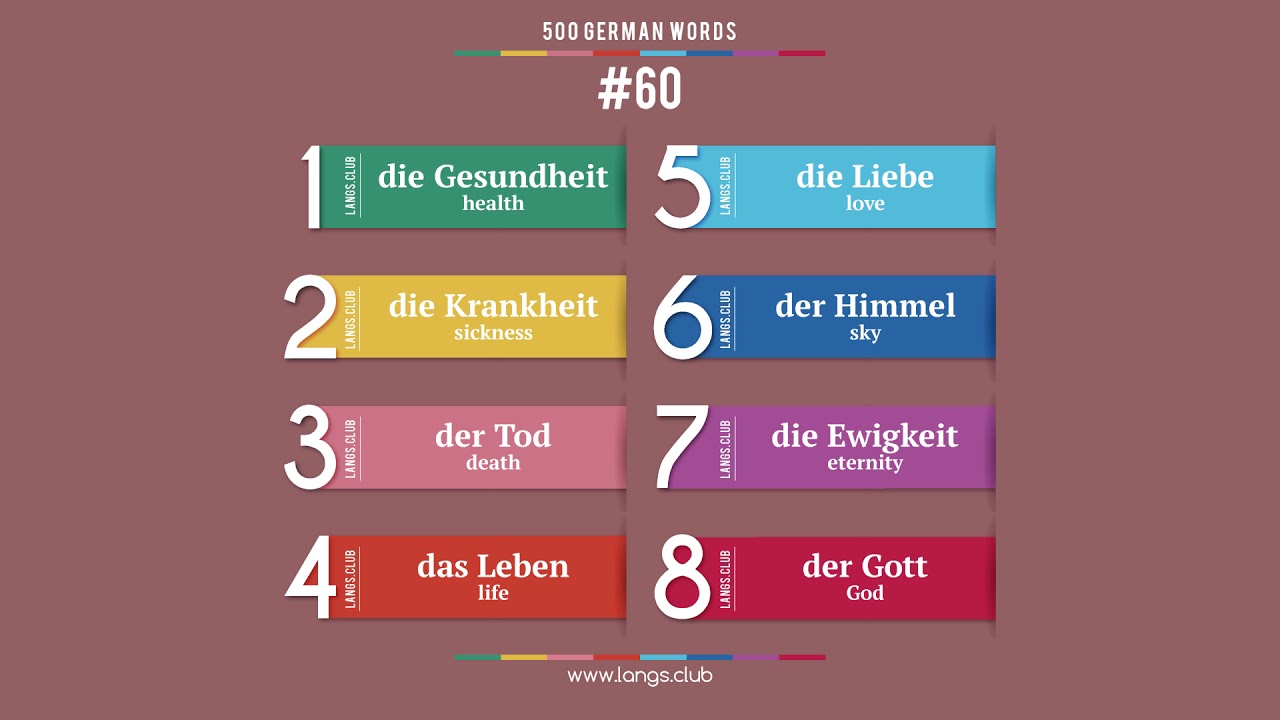 #60 - German language – 500 basic words. Learn German on your own