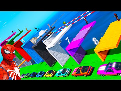 Desafio na Rampa com Carros Ruinner! Epic Parkour Race Challenge on Super Cars GTA V