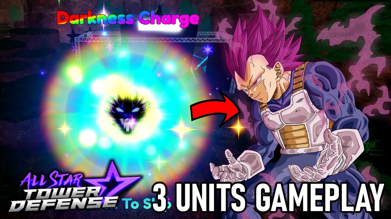 Solo Darkness Raid | 3 Units Gameplay! | 7 Star Ego Vegeta | All Star Tower Defense Roblox