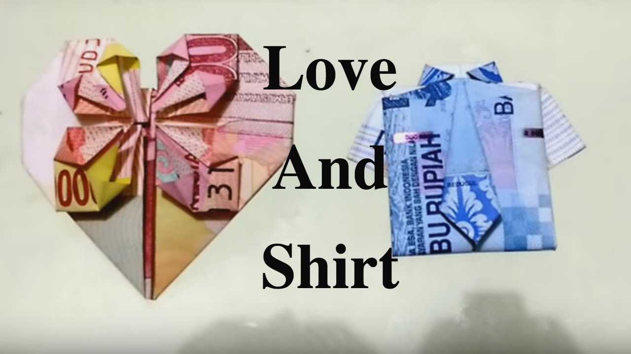 Shirt Tie Love gift Origami Rupiah Seni Membuat Baju 