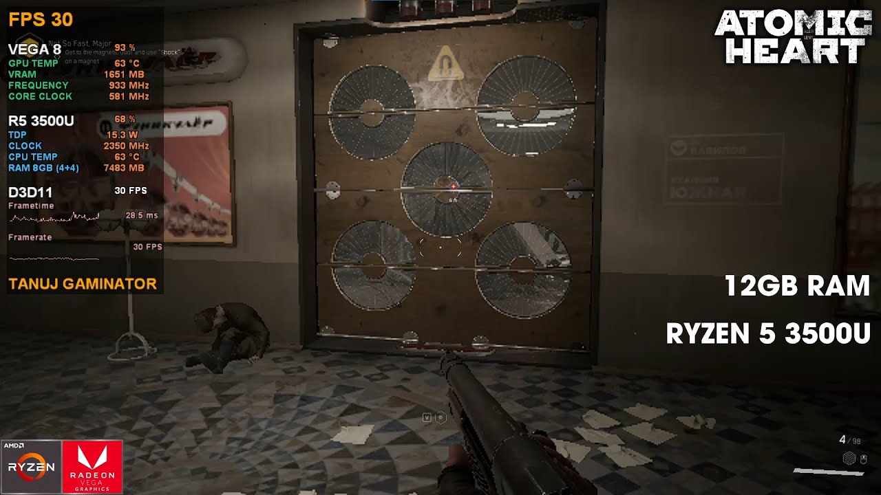 Atomic Heart on RYZEN 5 3500U | 12GB RAM | VEGA 8 | BENCHMARK
