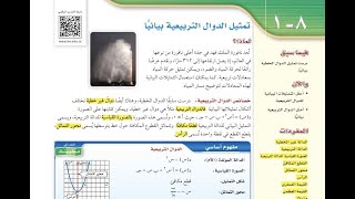 درس تمثيل الدوال التربيعية بيانياً الصف الثالث متوسط الفصل الدراسي الثاني الجزء الثاني.