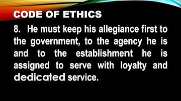 Code of Ethics Part 2