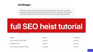 I built a FREE app that can execute an SEO HEIST
