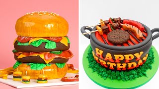 Easy Hamburger Cake Tutorials | Fun and Creative Fondant Cake Decorating Ideas | So Tasty Cakes