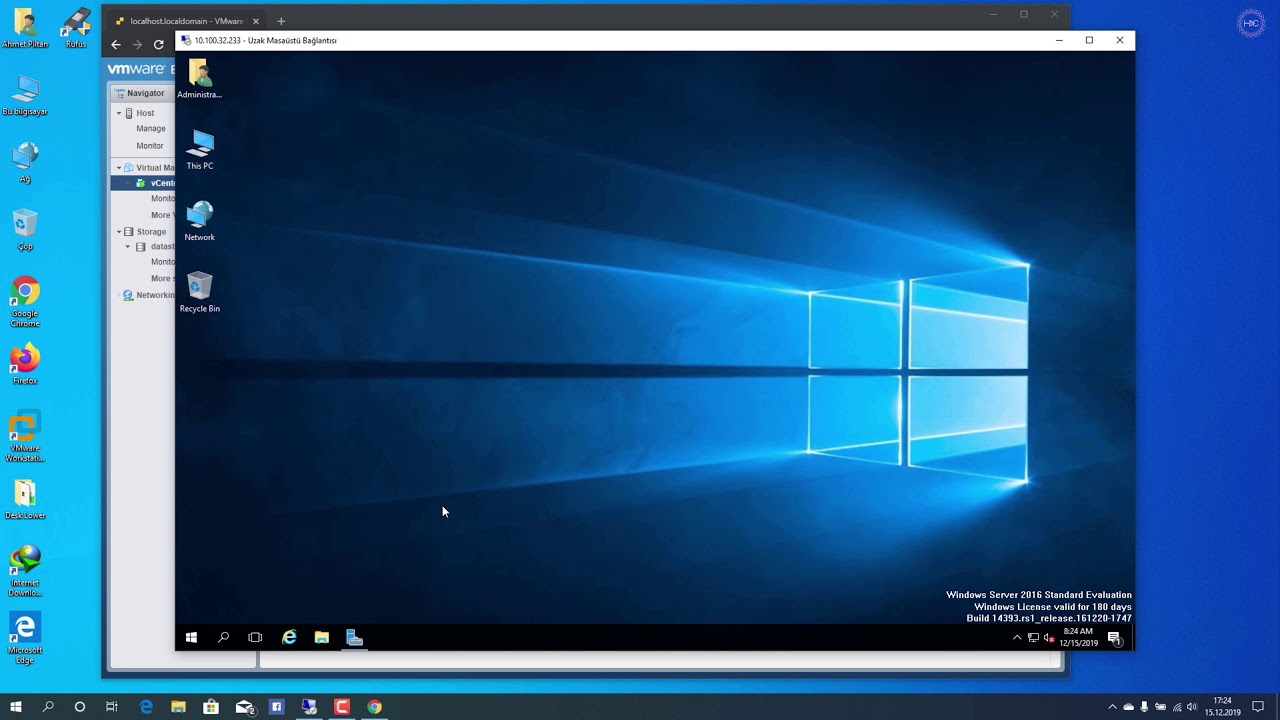 Windows Server 2016 & VmWare vCenter Server Kurulumu / How To Install ...