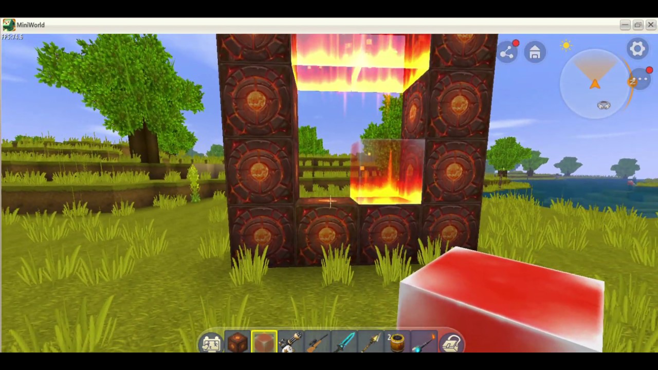 Cách tạo cánh cổng địa ngục trong Mini World - youtube