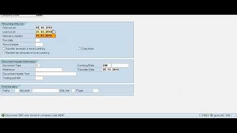 Recurring Document In SAP FICO | Recurring Document Posting | Recurring Document Configuration