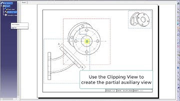 Auxiliary view in CATIA drawing