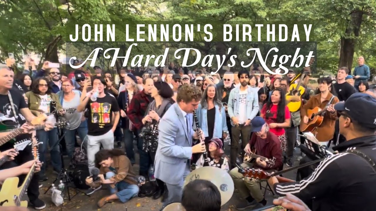 A Hard Day's Night - JOHN LENNON'S Birthday - Central Park Strawberry Fields