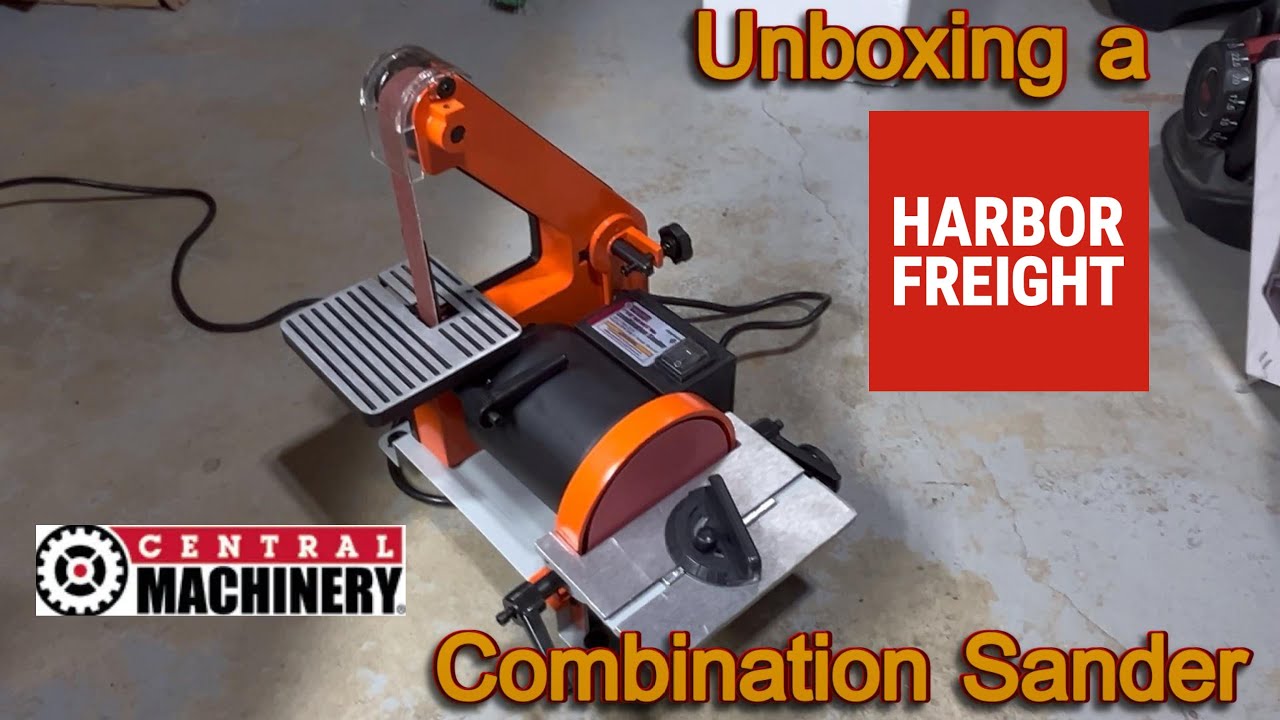 Unboxing a Combination Sander sold by Harbor Freight. 