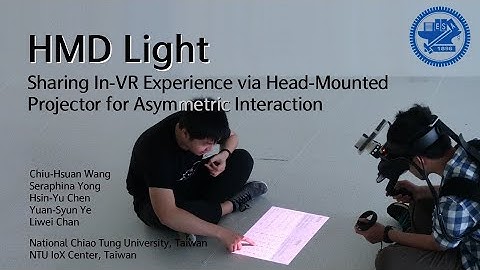 HMD Light: Sharing In-VR Experience via Head-Mounted Projector for Asymmetric Interaction (preview)