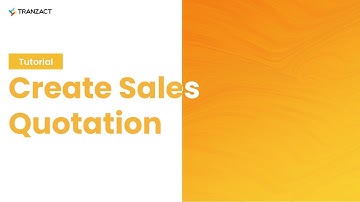 How to create Sales quotation on TranZact?