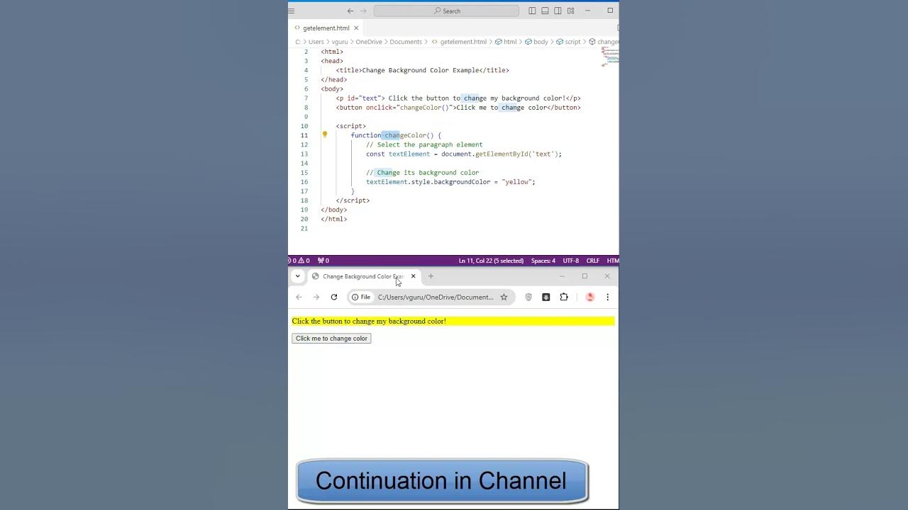 How to change background color in javascript with tamil explanation