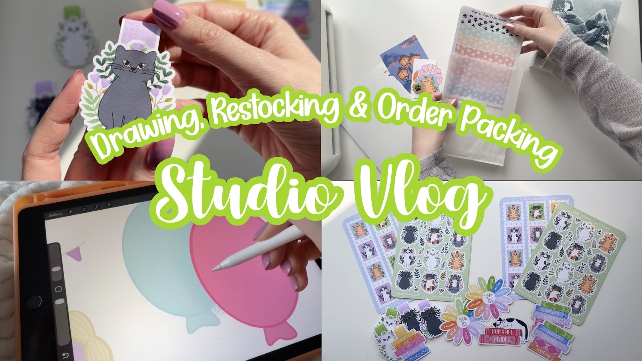 Restocking Materials Sticker Studio Vlog 68 Drawing A New Sticker Sheet Restocking Products ...