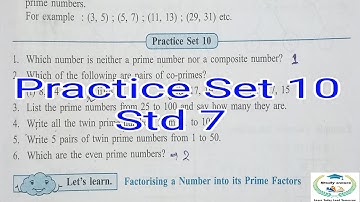Class 7th maths - practice set 10 || chp 3 HCF and LCM | Maharashtra State Board