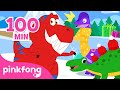 🦖Dinosaurios para niños 🦕| ¡Feliz Navi T-Rex! 🎄| Pinkfong Canciones y Cuentos Infantiles