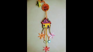 WALL HANGING WITH CLAY FOR HOME DECOR : Sweet & happy home. NIRAIMADHI
