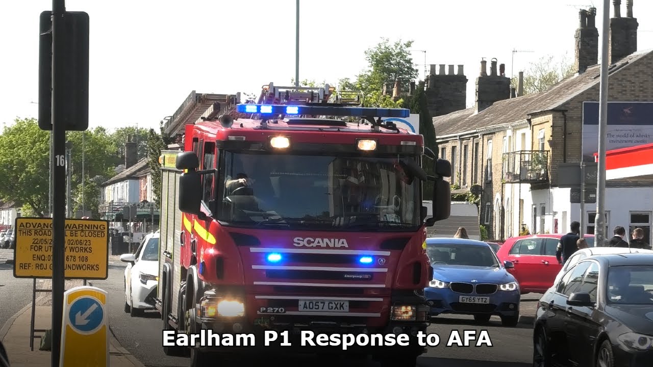 Norfolk Fire & Rescue Service Earlham Papa1 Mobile Responding