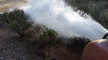 Fire hydrant flowing  in slow motion
