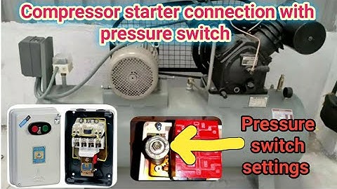 Compressor starter wiring with pressure switch | pressure switch setting|compressor auto start/stop