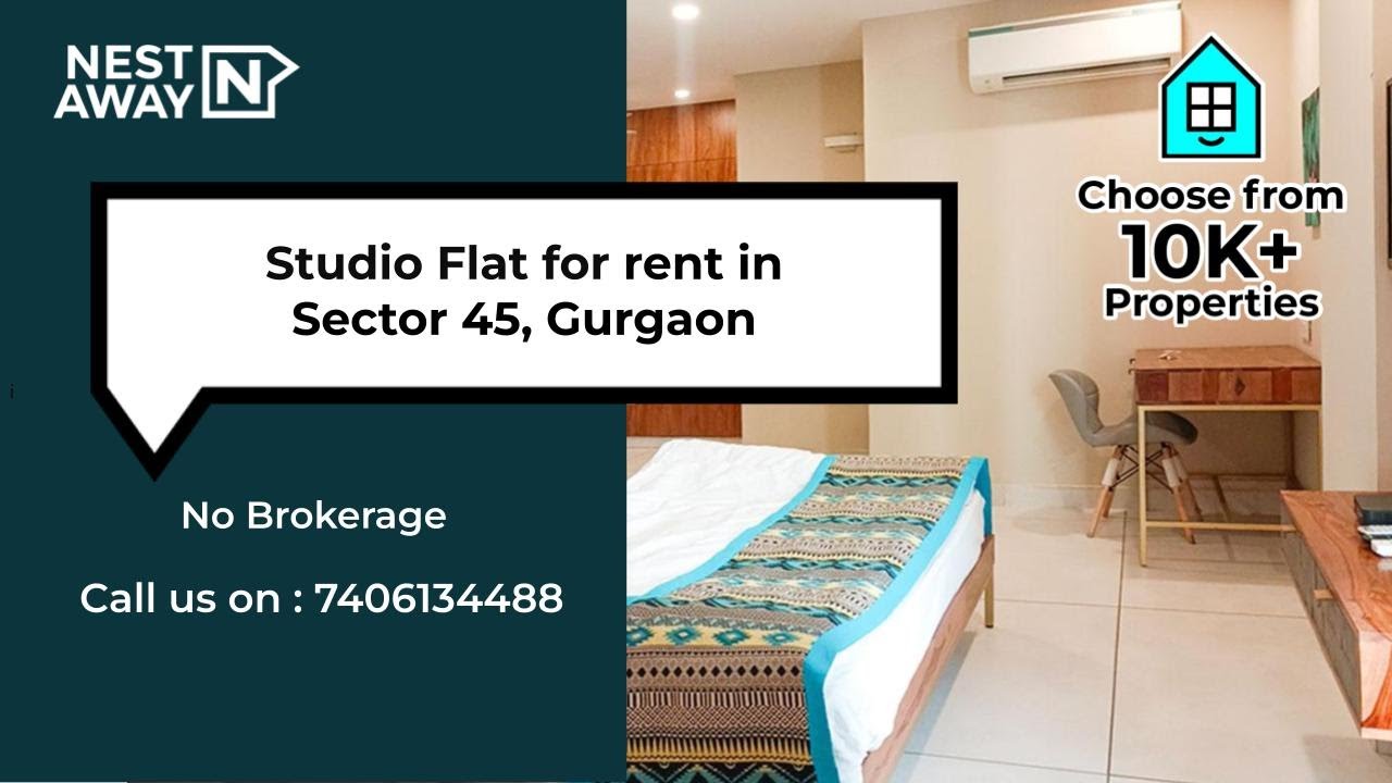 Studio Flat for rent in Gurgaon Sector 45 Bachelors 1month