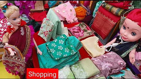 Saree shopping (Part 3) || Barbie Indian Village Routine|| Barbie ki kahani II Latest barbie video