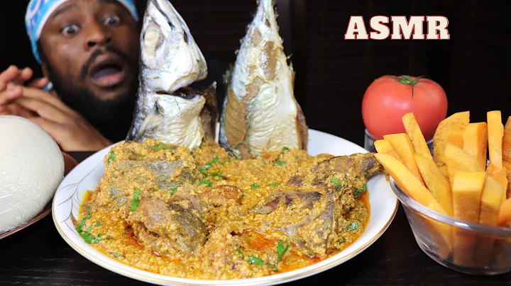 Mukbang Asmr Saba Fish,Egusi Soup,Beef Veins,Livers & Pounded Yam. My Tomatoes Jos in Japan!