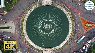 Bird's Eye View Of A Beautiful Park With Water Fountain | No Copyright Videos For YouTube Download screenshot 1