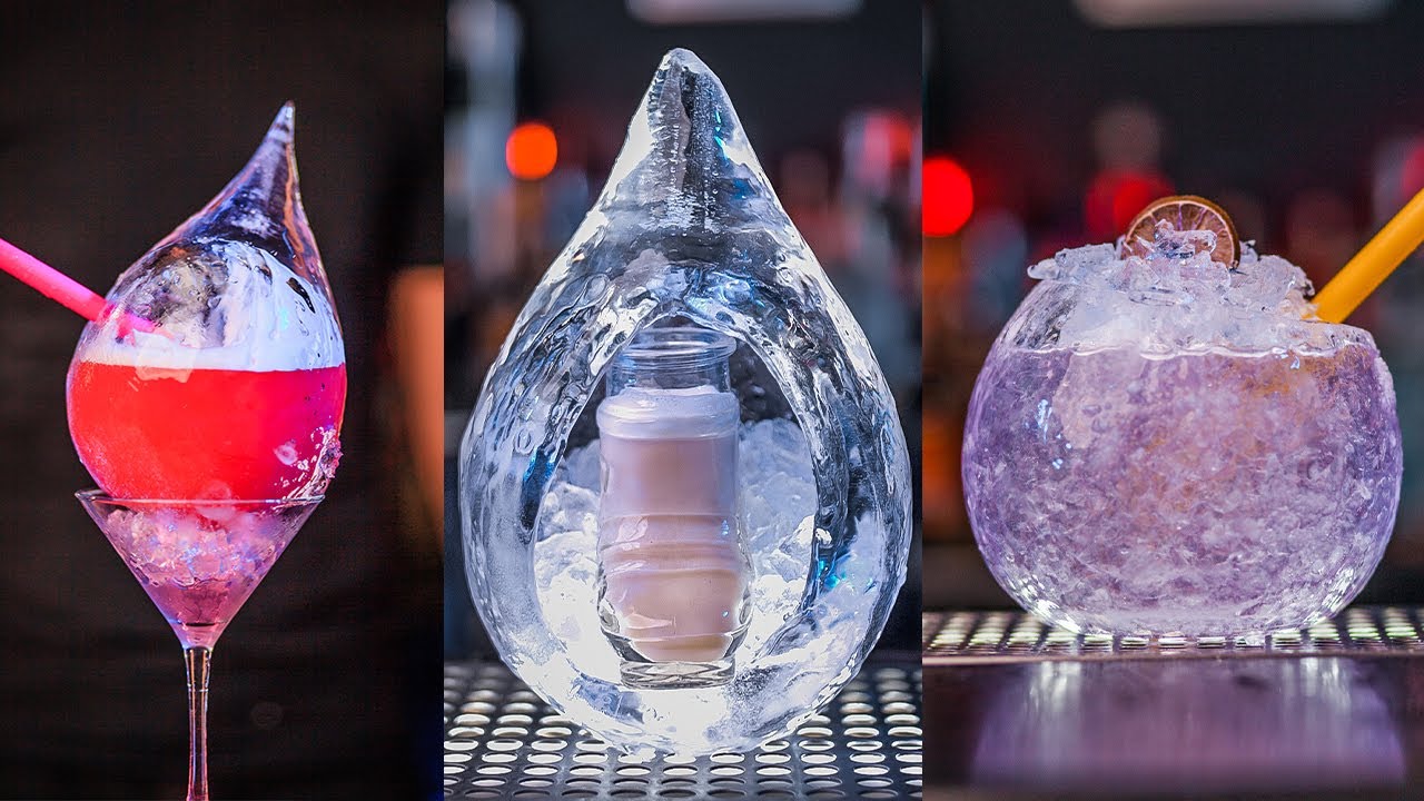 3 Cocktail Ice Presentations Using a Balloon 